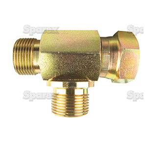 Hydraulic Tee Adapter 1/2BSP Male, 1/2BSP Female, 1/2BSP Male Branch, S.12037