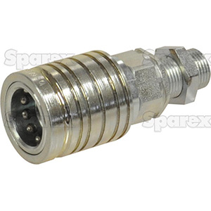 Sparex Female Push Pull Quick Coupler 1/2 Body M22 x 1.50 Male Bulkhead, Couple & Uncouple Under Pressure, S.30215