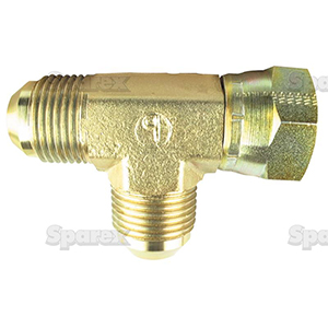 Hydraulic Tee Adapter 7/16 JIC Male- 7/16 JIC Female- 7/16 JIC Male Branch, S.35091
